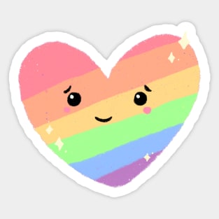 Rainbow Pride Heart Sticker